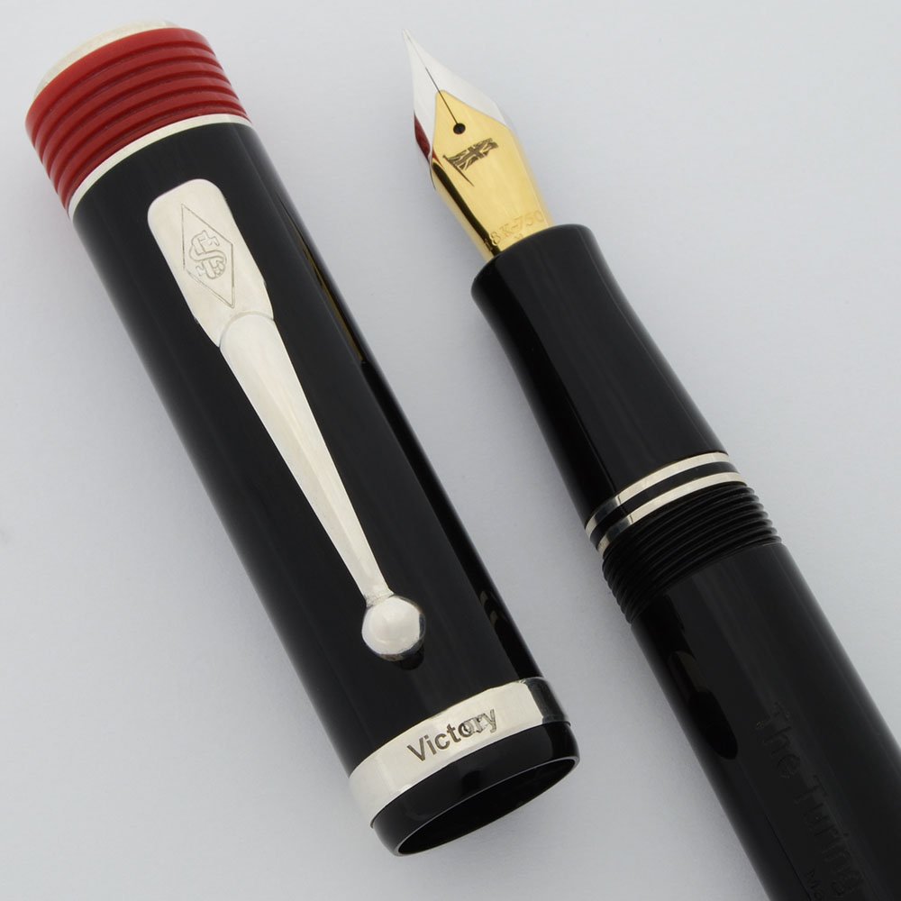 Conway Stewart TuringWelchman LE Fountain Pen Black w Red Finials, C